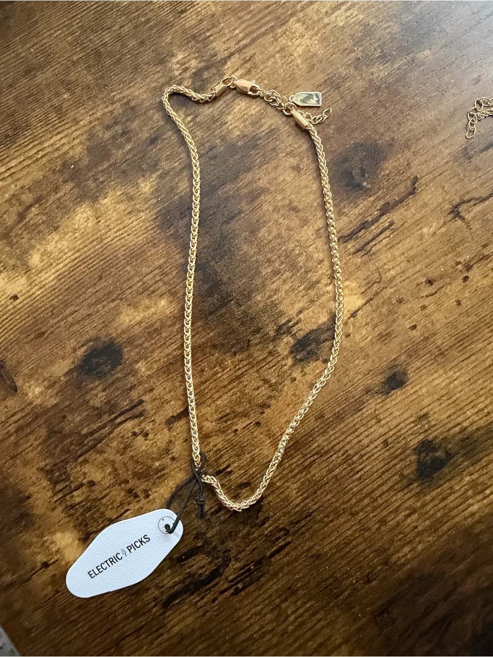 Electric Picks Adjustable Gold Chain Necklace 14-16inches NWT